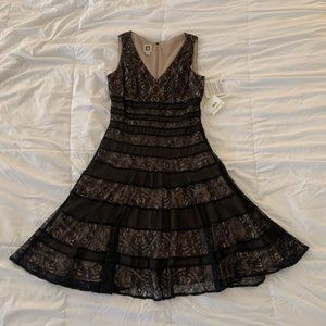 Anne Klein Sleeveless Black Lace Dress